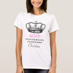 40th Anniversary Birthday Queen FUNNY V12 T-Shirt