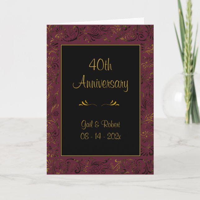 40th Anniversary Burgundy Gold Card (Front)