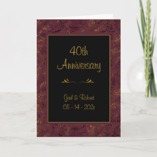 40th Anniversary Burgundy Gold Card