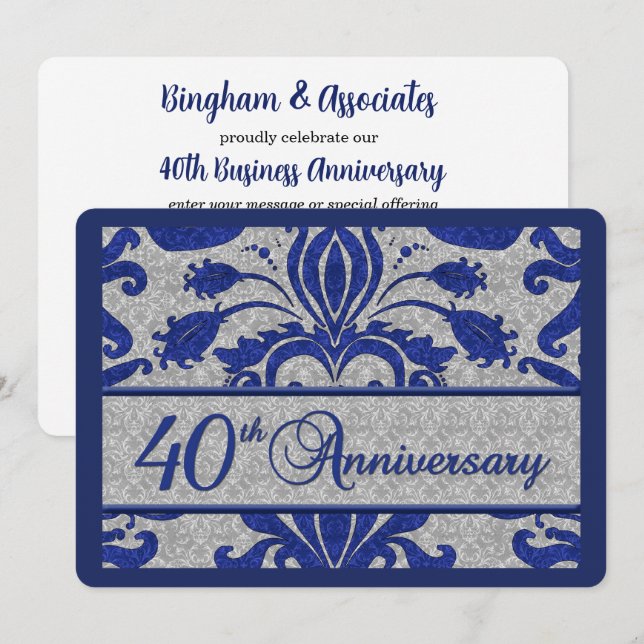 40th Anniversary Business Announcement Blue (Front/Back)