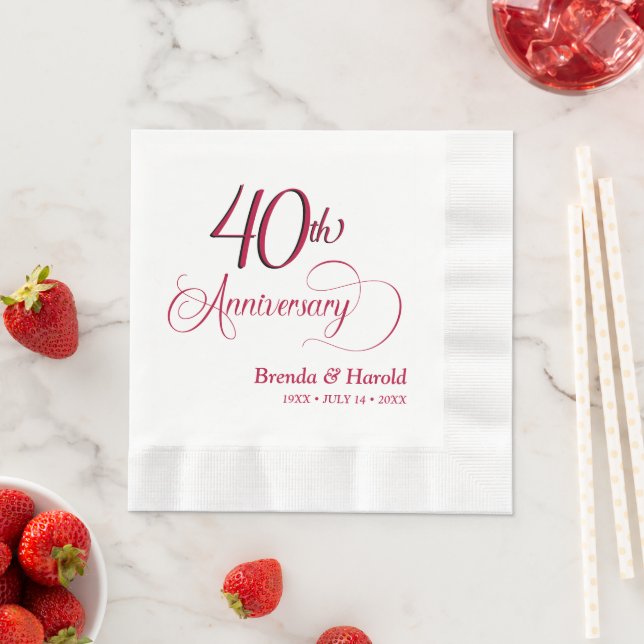 40th Anniversary Cocktail Napkin (Insitu)