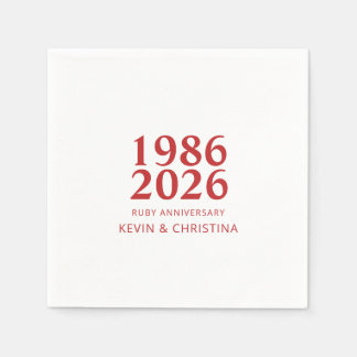 40th Anniversary Cocktail Napkins
