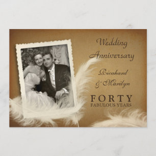40th Anniversary Fancy Vintage Photo Invitations