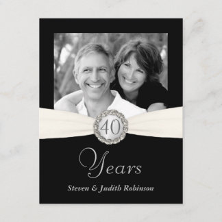 40th Anniversary - Faux Pocket Style - SMALL Invitation