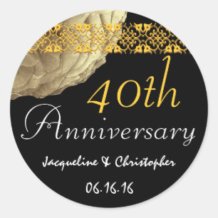 40th Anniversary GOLD Rose Sticker