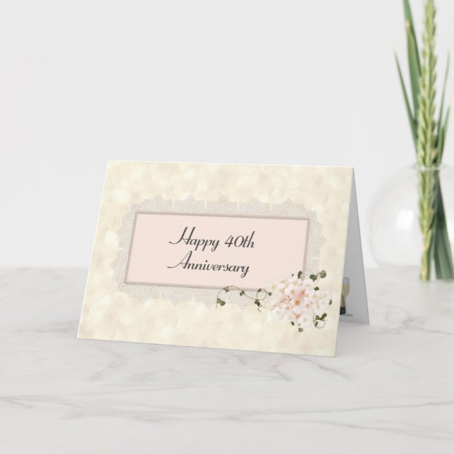 40th Anniversary Hydrangea Bouquet Card (Front)