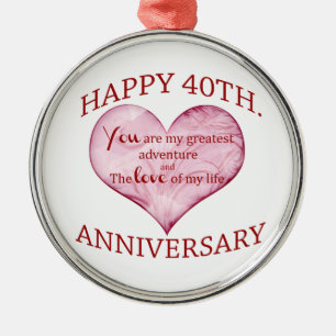 40th. Anniversary Metal Tree Decoration