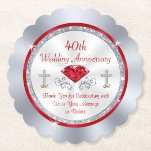 40th Anniversary Party Favours, Cheap Coasters