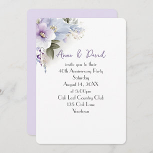 40th Anniversary Party Floral Bouquet Invitation