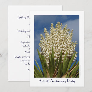 40th Anniversary Party Flowering Yucca Floral Invitation
