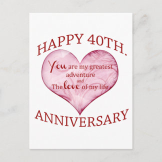 40th. Anniversary Postcard