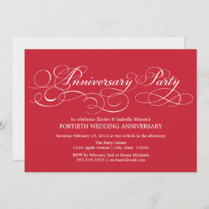 40th Anniversary   Red Invitation