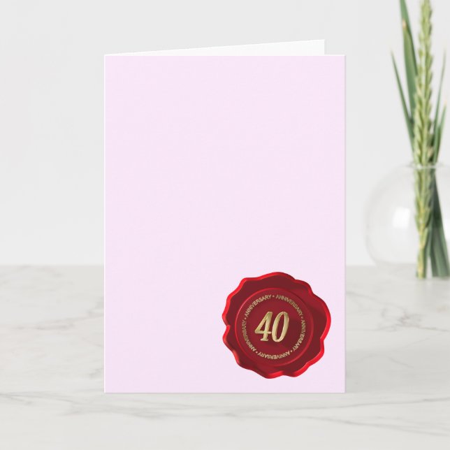 40th anniversary red wax seal card (Front)