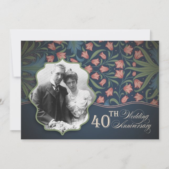 40th anniversary romantic photo invitation (Front)
