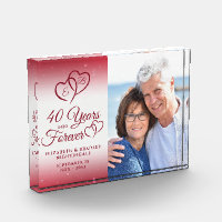 40th Anniversary Ruby Heart 40 YEARS INTO FOREVER