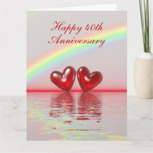40th Anniversary Ruby Hearts Card