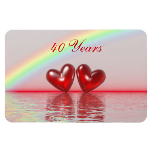 40th Anniversary Ruby Hearts Magnet