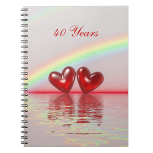 40th Anniversary Ruby Hearts Notebook