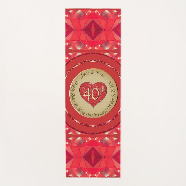 40th Anniversary Ruby  Yoga Mat (Front)