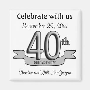 40th Anniversary Save The Date Party Favours Magnet