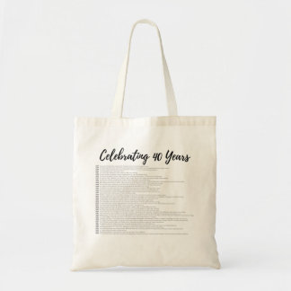 40th Anniversary Show Title Tote Bag