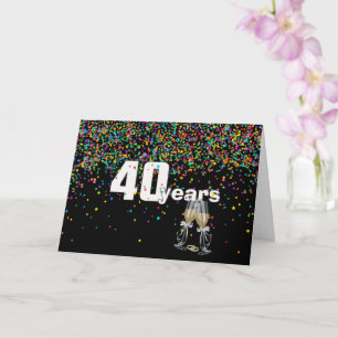 40th anniversary toast in confetti card