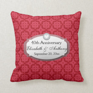 40th Anniversary Wedding Anniversary Ruby Red Z06 Cushion