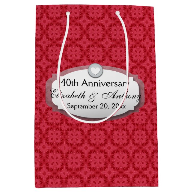 40th Anniversary Wedding Anniversary Ruby Red Z06 Medium Gift Bag (Front)