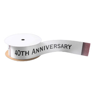 40th Anniversary Wedding Anniversary Ruby Red Z06 Satin Ribbon