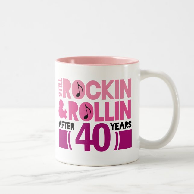 40th Anniversary Wedding Gift Two-Tone Coffee Mug (Right)
