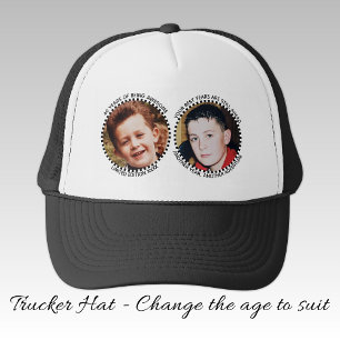 40th 'any age' milestone 2 photo black white trucker hat