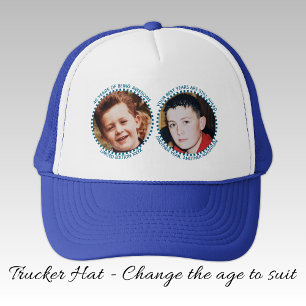 40th 'any age' milestone 2 photo blue white trucker hat