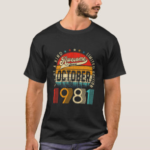 40Th Bday Decorations October 1981 Men Women 40 Ye T-Shirt