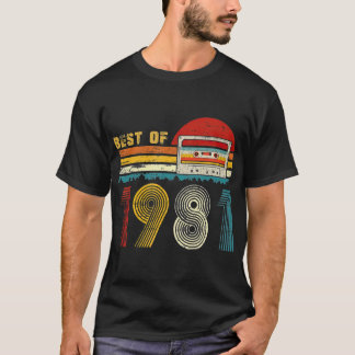 40Th Bday Gifts Best Of 1981 Retro Cassette Tape T-Shirt