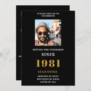 40th Birthday 1981 Black Gold Photo Template