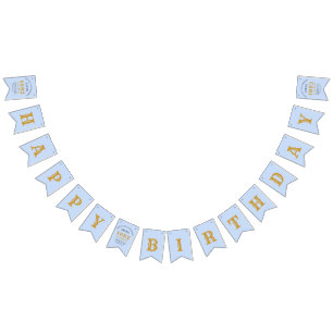 40th Birthday 1982 Blue Gold Name Chic Bunting