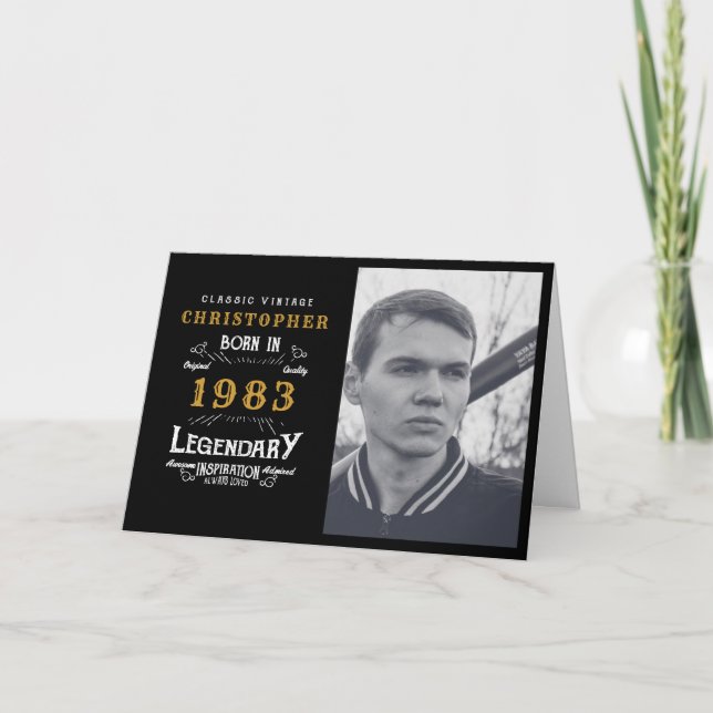 40th Birthday 1983 Photo Template Legendary (Front)
