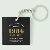 40th Birthday 1986 Black Gold Personalized