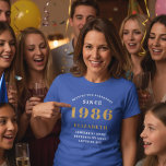 40th Birthday 1986 Personalised Custom Name Blue T-Shirt<br><div class="desc">Celebrate turning the big 4-0 with this unique and personalised 40th birthday t-shirt! Perfect for anyone born in 1986, this design proudly declares they are "Setting the Standards" since their birth year. It's a fun and thoughtful gift for a milestone birthday party, family gathering, or just a great way to...</div>