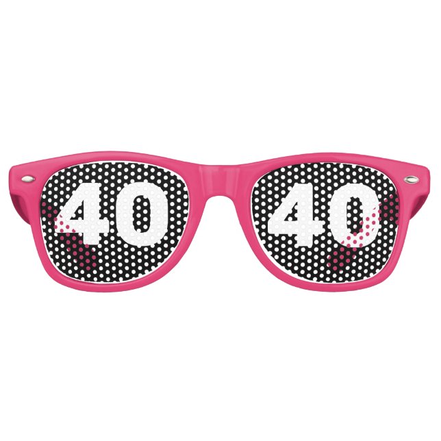 40TH BIRTHDAY 40 PARTY PINK SUNGLASSES SHADES (Front)