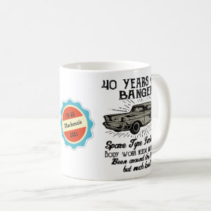 40th Birthday 40 Personalised Funny Vintage Car Coffee Mug