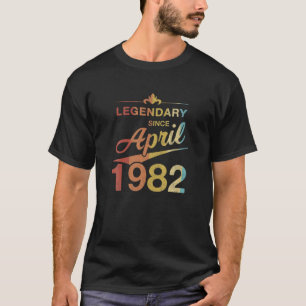 40Th Birthday 40 Year Old Born In April 1982 Vinta T-Shirt