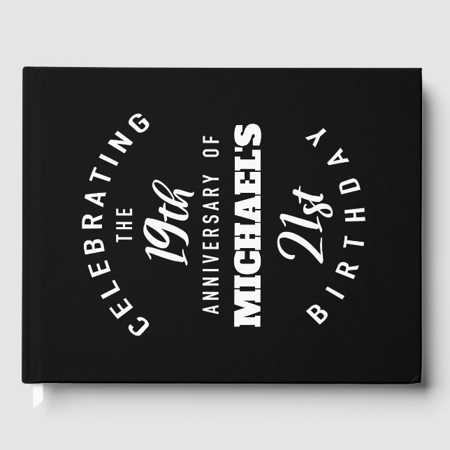 40th birthday, 40 years old, personalised, birthda guest book (Front)