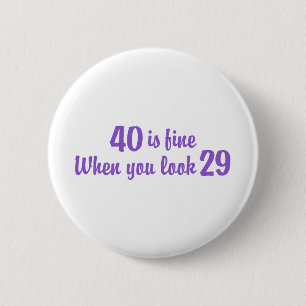 40th Birthday 6 Cm Round Badge