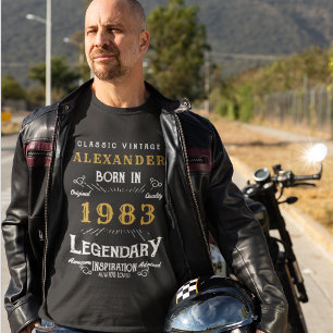 40th Birthday Add Your Name Born 1983 Legendary T-Shirt