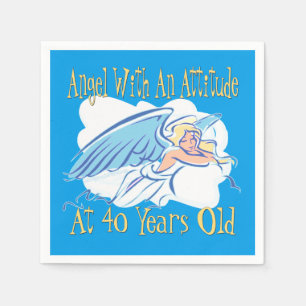 40th Birthday Angel With An Attitude Napkin
