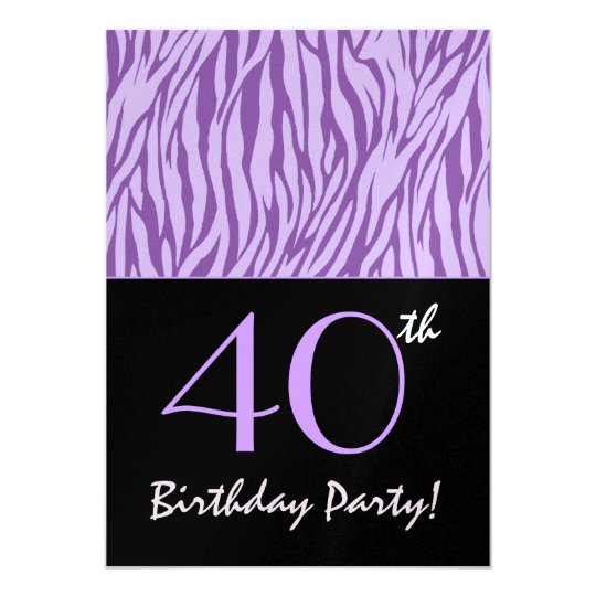 40th Birthday Animal Print Personalised Template Card