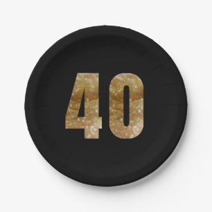40th Birthday/Anniversary Paper Plates