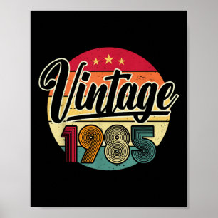 40th Birthday Awesome Since 1985 Vintage 40 Birthd Poster
