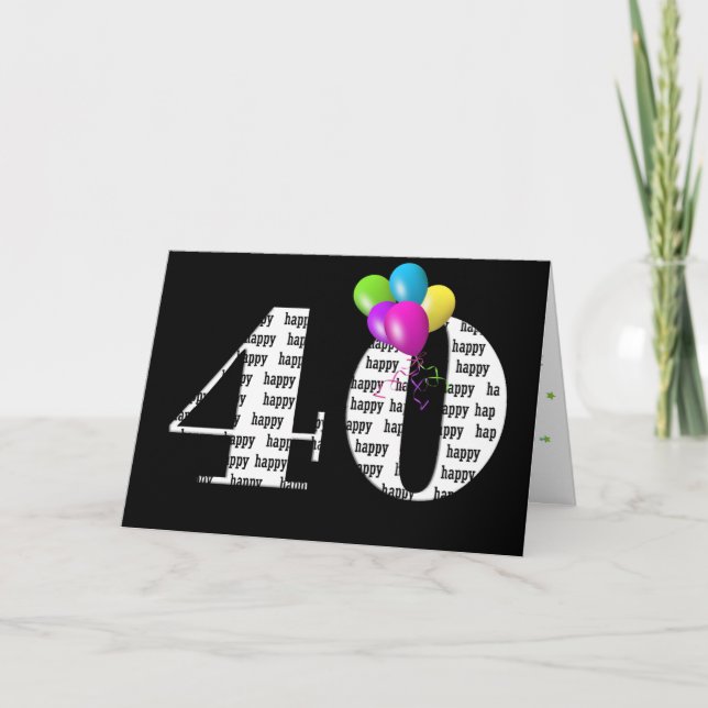 40th birthday balloon bouquet card (Front)